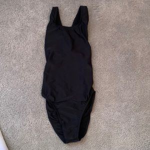 Black one piece bathing suit size small